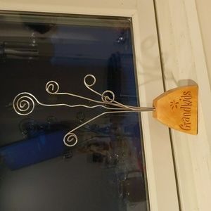 Grandkids wood picture holder with (5) slots for pictures